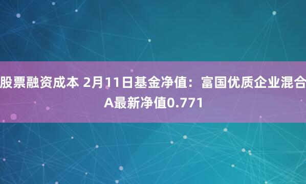 股票融资成本 2月11日基金净值：富国优质企业混合A最新净值0.771