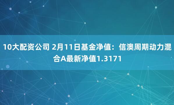 10大配资公司 2月11日基金净值：信澳周期动力混合A最新净值1.3171