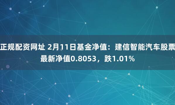 正规配资网址 2月11日基金净值：建信智能汽车股票最新净值0.8053，跌1.01%