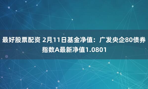 最好股票配资 2月11日基金净值：广发央企80债券指数A最新净值1.0801