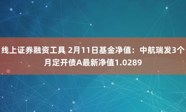 线上证券融资工具 2月11日基金净值：中航瑞发3个月定开债A最新净值1.0289