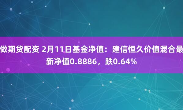 做期货配资 2月11日基金净值：建信恒久价值混合最新净值0.8886，跌0.64%