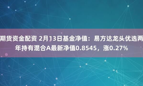 期货资金配资 2月13日基金净值：易方达龙头优选两年持有混合A最新净值0.8545，涨0.27%