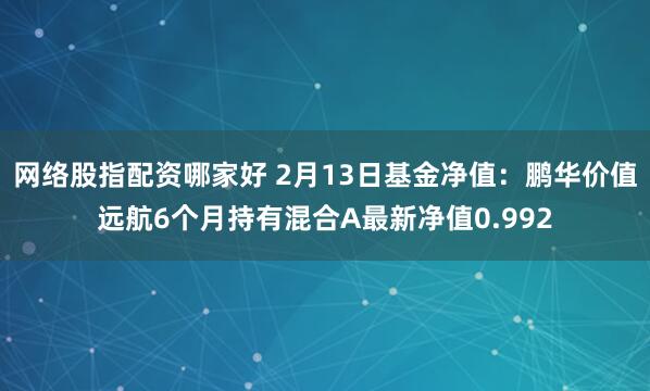 网络股指配资哪家好 2月13日基金净值：鹏华价值远航6个月持有混合A最新净值0.992