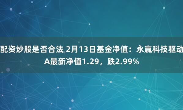 配资炒股是否合法 2月13日基金净值：永赢科技驱动A最新净值1.29，跌2.99%