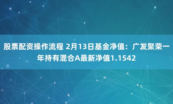 股票配资操作流程 2月13日基金净值：广发聚荣一年持有混合A最新净值1.1542