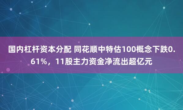 国内杠杆资本分配 同花顺中特估100概念下跌0.61%，11股主力资金净流出超亿元